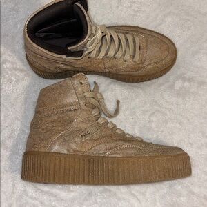 Musse & Cloud Kids High-Top Sneakers in Tan